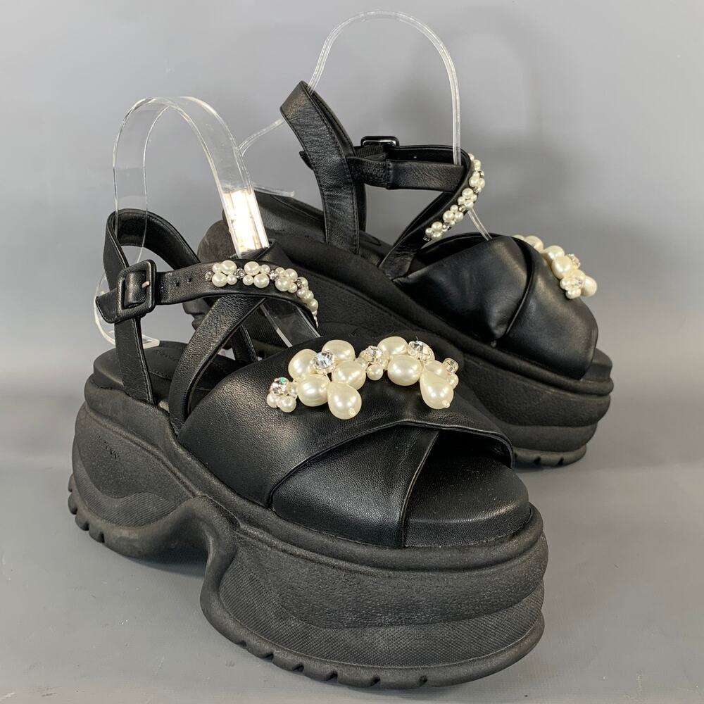 SIMONE ROCHA SS2021 Size 5 Black White Sandals